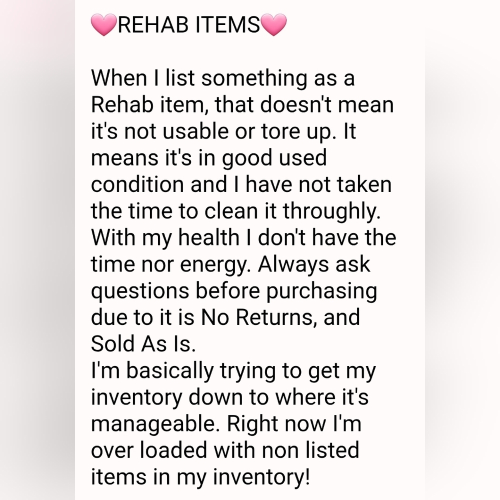 🩷 REHAB ITEMS 🩷
